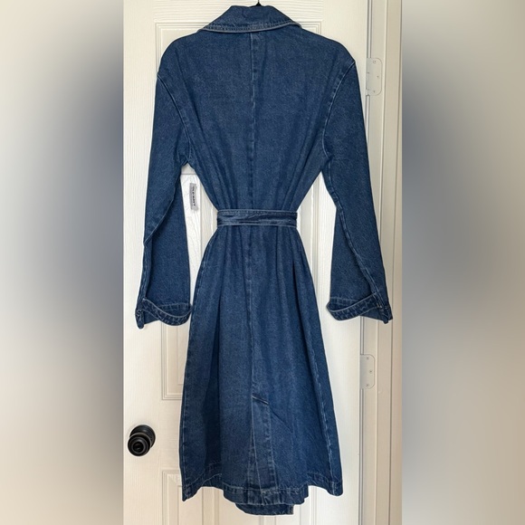 Old Navy Blue Denim Trench Coat - Picture 2 of 4